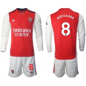 Koszulka Arsenal Odegaard 8 Dziecięcy Domowe Koszulki Piłkarskie 2021-2022 Długi Rękaw